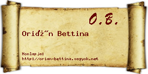 Orián Bettina névjegykártya